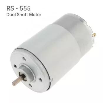 Двигатель постоянного тока RS555, 12 В/24 В, 8000 об/мин, микроэлектрический двигатель с двойным выходом вала для намотки шпульки/швейной машины/электрических инструментов