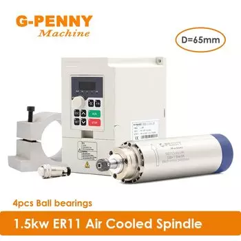 Двигатель шпинделя G-PENNY 1.5kw ER11 65мм воздушного охлаждения