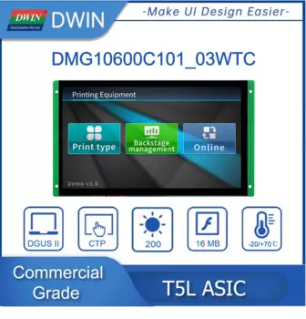 DWIN 2,5-дюймовый TFT ЖК-модуль 10,1*1024 UART HMI сенсорный монитор для Arduino,STM32, микрочип, ESP8266 DMG10600C101_03W