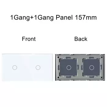 Двойная комбинированная панель TAWOIA 157 мм, панель из хрустального закаленного стекла для настенного сенсорного выключателя, только панель с металлической рамкой, переключатель «сделай сам»