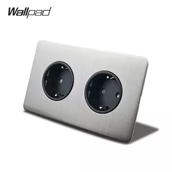 Настенная розетка Wallpad H6, двойная, из нержавеющей стали