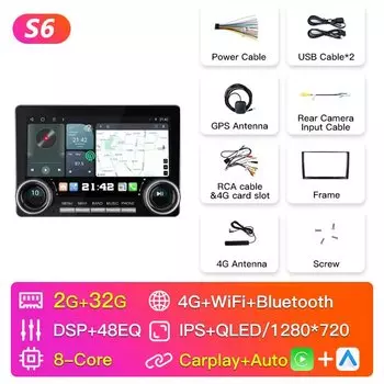 Двойная ручка 10,1-дюймовый 2-Din Android автомобильный стерео радио для Toyota Honda VW Kia Nissan Hyundai мультимедийный плеер навигация Carplay автоматическое головное устройство с экраном интеллектуальные системы