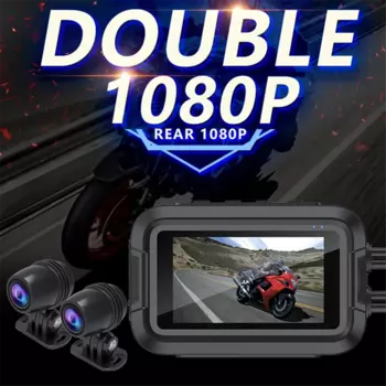Двойной 1080p мотоциклетный видеорегистратор