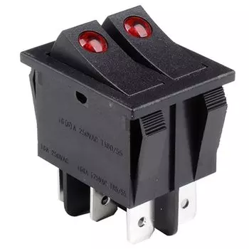 5 шт., черный, 250 В, 16 А, кнопка включения, кулисный переключатель, нагрев, 6-контактный двойной электрический выключатель питания для обогревателя масляного обогревателя KCD3 30A
