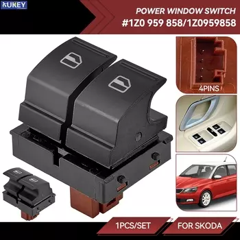 Двойной электронный переключатель управления стеклоподъемником 1Z0959858, кнопка управления для Skoda Octavia Fabia 2 06-14 Yeti Roomster