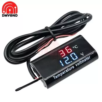 Двойной дисплей Dmyond термометр-вольтметр 12В