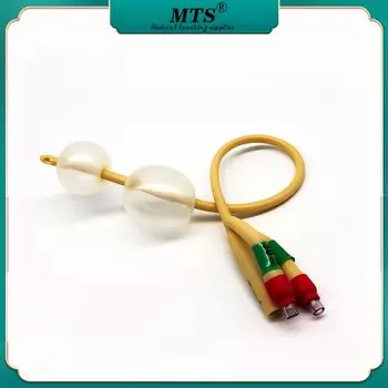 Двойной латексный катетер Foley, силиконовое покрытие, MTS, 10 шт.