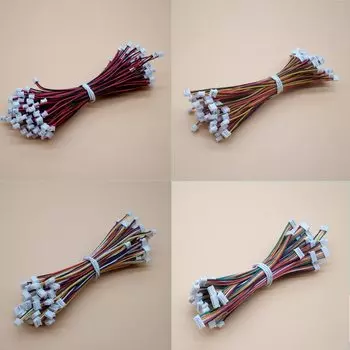 Двойной разъем с проводом, 10 шт., 2P/3P/4P/5P/6P/7P/8P/10 Pin JST 1,25 мм, гнездовой разъем с проводом 150 мм 1007 28 AWG JST1.25