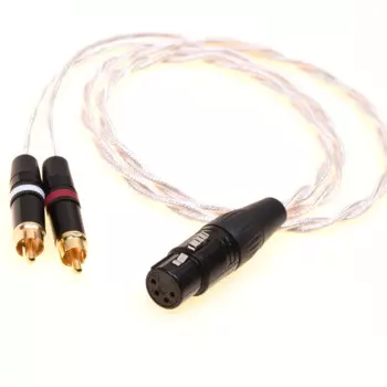Двойной RCA штекер к 4pin XLR разъем сбалансированный аудио адаптер посеребренный защитный кабель