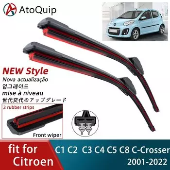 Двойной резиновый автомобильный дворник для Citroen C1 C2 C3 C4 C5 C8 C-Crosser, передние щетки стеклоочистителя, резак, аксессуары, стеклоочиститель