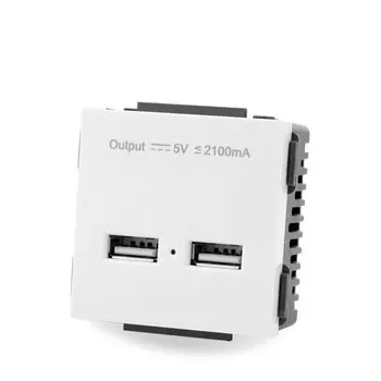 Двойной USB-адаптер для зарядки, для мобильных устройств, розетка, Функциональный модуль, Бесплатная комбинация