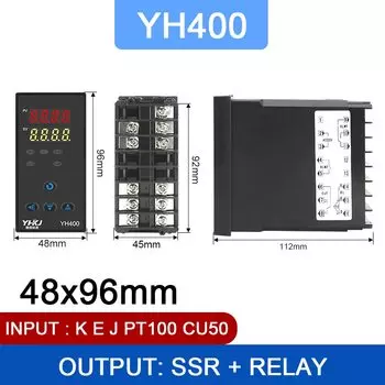Двойной выход SSR + релейный термостат цифровой дисплей YH100 YH400 YH700 YH900 Интеллектуальный универсальный Входной регулятор температуры 220 В