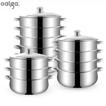 Двойные котлы, пароварка для приготовления пищи, 3-5 слоев для кухни, удобный пищевой пароварка, кастрюля, котлы из нержавеющей стали, пароварка, кастрюля