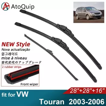 Двойные резиновые автомобильные дворники для 2003-2006 VW Touran, стеклоочистители для переднего и заднего стекла, автомобильные аксессуары 2003 2004 2005 2006