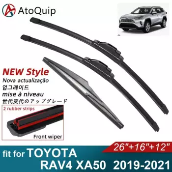 Двойные резиновые автомобильные дворники для 2019-2021 TOYOTA RAV4 XA50, стеклоочистители переднего и заднего стекла, автомобильные аксессуары 2020 2021
