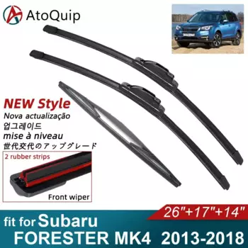 Двойные резиновые автомобильные щетки стеклоочистителя для Subaru FORESTER MK4, аксессуары для передней модели 2015, 2013, 2018, 2016