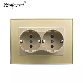 Двойные розетки Wallpad белые черные стеклянные 220В