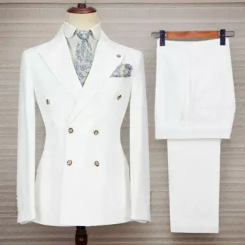 Двубортные мужские костюмы для деловой свадьбы, смокинг жениха Terno, приталенный пиджак для выпускного вечера со брюками, модный костюм Homme
