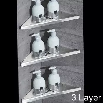 Двухъярусная угловая полка для ванной ELLEN HOMEDECOR матовый никель