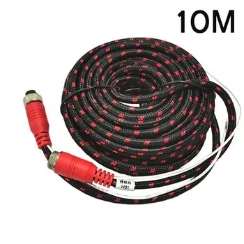 Двухэкранированный удлинитель M12 из чистой меди, 4-контактный авиационный кабель для автомобильной камеры, видеорегистратора, грузовика, прицепа, 5 м/6 м/7 м/10 м/15 м/20 м