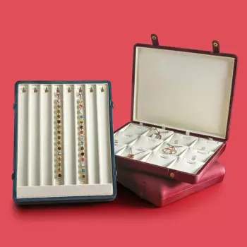 Двухбортная витрина, коробка для ювелирных украшений, подвеска, кольцо, браслет, поддоны для хранения, Подарочная коробка для ювелирных изделий