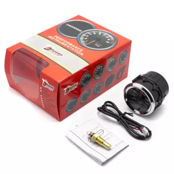 Двухдюймовый Автомобильный датчик температуры воды, шаговый двигатель, 7 цветов, подсветка, 40-140 градусов Цельсия, измеритель температуры соединительной трубы с датчиком