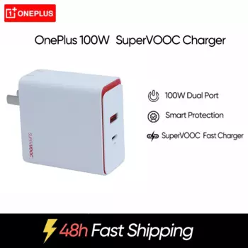Двухпортовое зарядное устройство Oneplus 100 Вт SuperVOOC USB A USB C Тип Быстрое зарядное устройство 45 Вт Выход 10 А Кабель типа C для Oneplus 11 10 Pro Ace 2