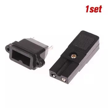 Двухпроводная электрическая вилка черная 250V 10A