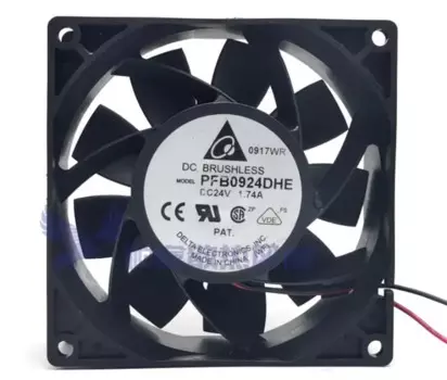 Двухпроводной Вентилятор охлаждения сервера Delta Electronics PFB0924DHE DC 24 В а 90x90x38 мм