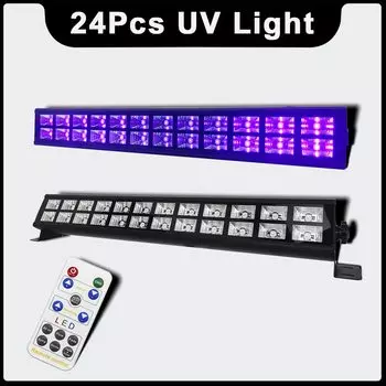 Двухрядная УФ-лампа Yuer для сцены фиолетовая 24x3Вт