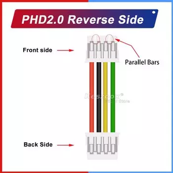 Двухрядный соединитель Keszoox JST 2,0 мм PHD2.0 для кабеля 2x2-2x10 контактов длиной 10-100 см, кабель 22AWG поддержка регулировки]