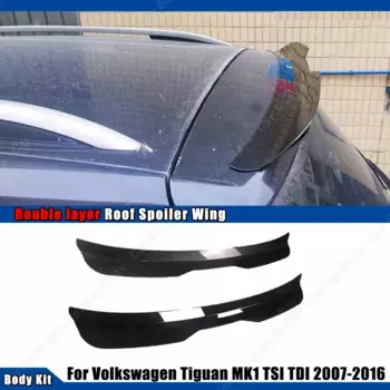 Двухслойный автомобильный спойлер для VW Volkswagen Tiguan MK1 TSI TDI 2007-2016, задняя крыша, спойлер, аксессуары для крыльев, декоративные полоски