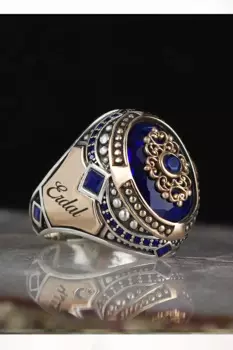 Двухстороннее серебряное кольцо с фианитом