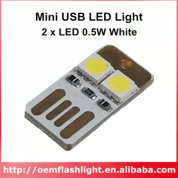 Двухсторонний светодиод USB 2x0,5 Вт, белый светодиод 5600K Mini USB-белый (5 шт.)