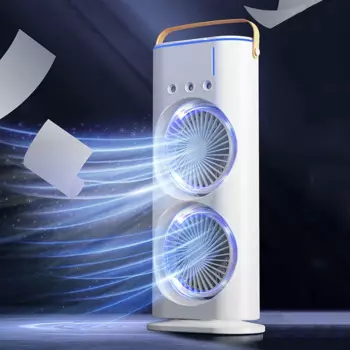 Двухсторонний вентилятор для кондиционера, настольный USB-охладитель воздуха с 3 скоростями, с функцией подзарядки, для офиса и дома