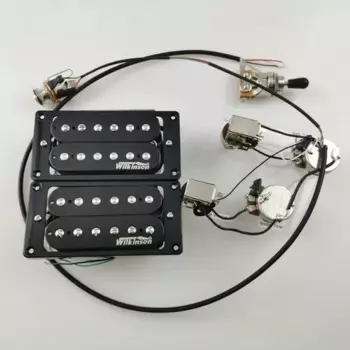 Двукосниматель с двойной катушкой Wilkinson Ainico5 Humbucker Звукосниматели для электрогитары 4C с двухтактным переключателем Жгут проводов Гитарный звукосниматель