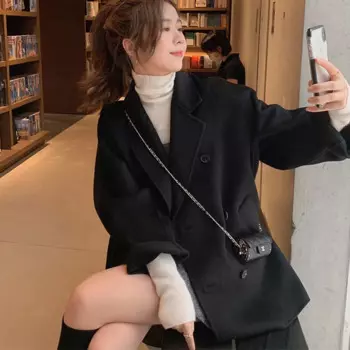 Двусторонний кашемировый свитер для женщин, Новая женская шерстяная куртка Axella с короткой талией, 8 дюймов