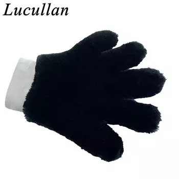 Двусторонняя перчатка Lucullan из синтетической шерсти, супермягкая перчатка без царапин с 5 пальцами для детализации автомобиля