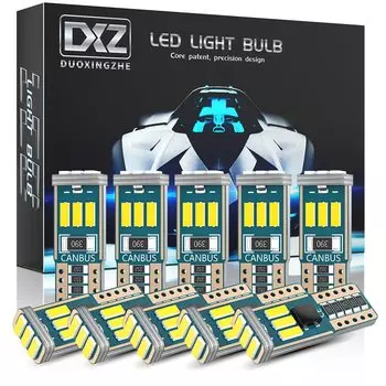 DXZ 10 шт. W5W T10 Светодиодные лампы Canbus 9-SMD 12 в 6000K белый 194 168 Автомобильный интерьер купольный номерной знак парковочный свет