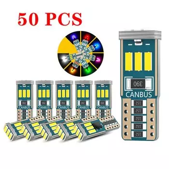 DXZ 50 шт. T10 светодиодный W5W лампы 9-SMD Canbus 168 194 K 12 В Белый Автомобильный Интерьер Купол Чтение габаритные огни без ошибок автомобильная лампа