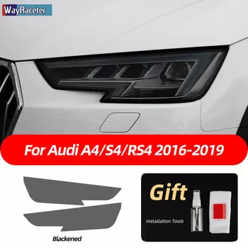 Дымчатая черная наклейка из ТПУ, защитная пленка для автомобильных фар для Audi A3 8V S3 A4 B8 B9 A5 A6 S6 C8 A7 A8 D4 TT TTS Q3 Q5 Q7 Q8 RSQ8