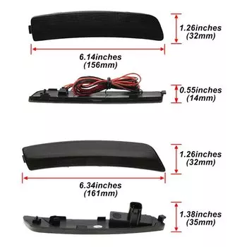 Дымчатый отражатель бампера F&R для 2021 2022 2023 2024 + Ford Mustang Mach-E CX727, светодиодные боковые габаритные огни на крыле, замена