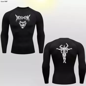 Дышащая и удобная мужская футболка для фитнеса Rashguard, быстросохнущая женская футболка с длинным рукавом и принтом
