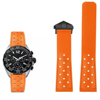 Дышащий силиконовый ремешок для часов 22 мм для TAG heuer F1 CAZ201 WAZ2113 CAZ1010, ремешок для часов, мягкая резиновая складная пряжка