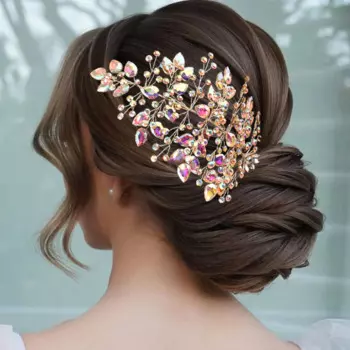 DZ073 Wedding Headpieces for Bride AB Colour Hair Accessories Headwear for Brides and Bridesmaids Bridal Headband