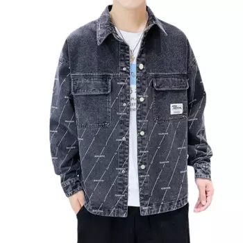 Джинсовая куртка мужская, весна-осень 2022, универсальная новая трендовая Красивая мужская Свободная Повседневная джинсовая куртка