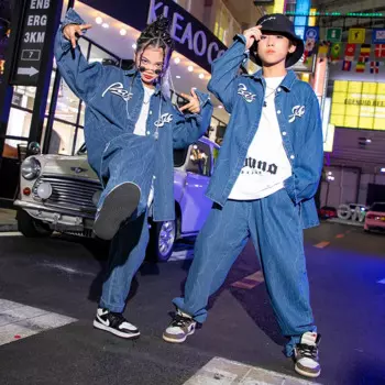 Джинсовая рубашка с длинным рукавом для детей 12 лет