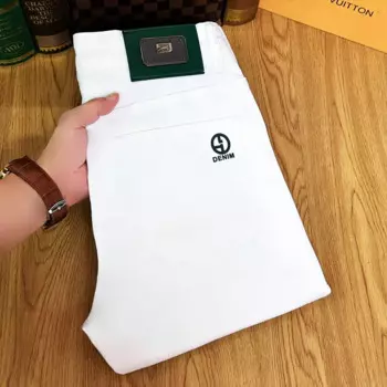 Джинсовые брюки мужские простые универсальные модные штаны с тиснением в виде букв Стрейчевые облегающие мужские брюки не быстро выцветают