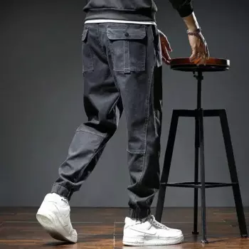 Джинсы-карго мужские конические, модные брюки-джоггеры с соединением, уличная одежда в стиле хип-хоп, зауженные штаны, брюки большого размера 7XL, весна-осень