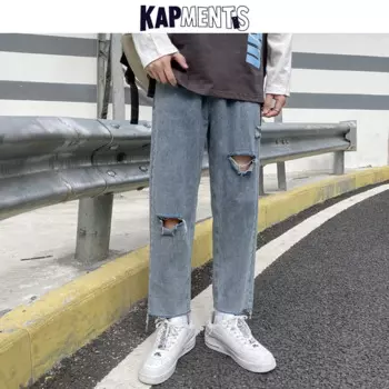 Джинсы-карго мужские рваные, в стиле хип-хоп